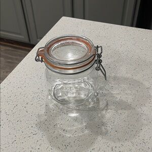 Clear Glass Jar with Orange Seal